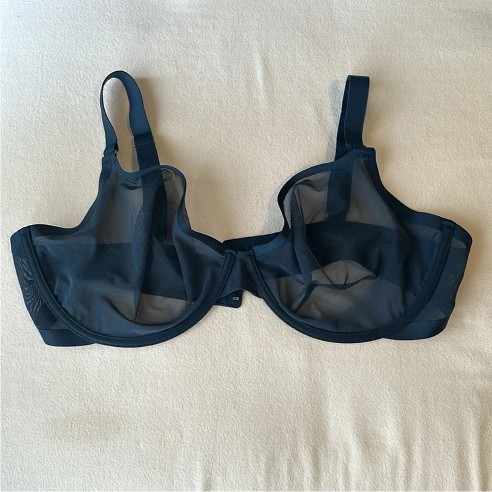 CUUP Deep Blue Sheer Underwire Bra 42F